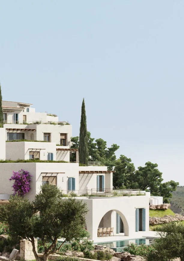 Fristående villa el Portet, bland olivträden